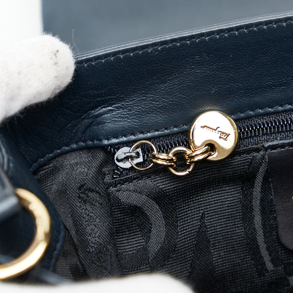 サルヴァトーレフェラガモ ワンショルダーバッグ ハンドバッグ ブルー ゴールド レザー レディース Salvatore Ferragamo 【中古】