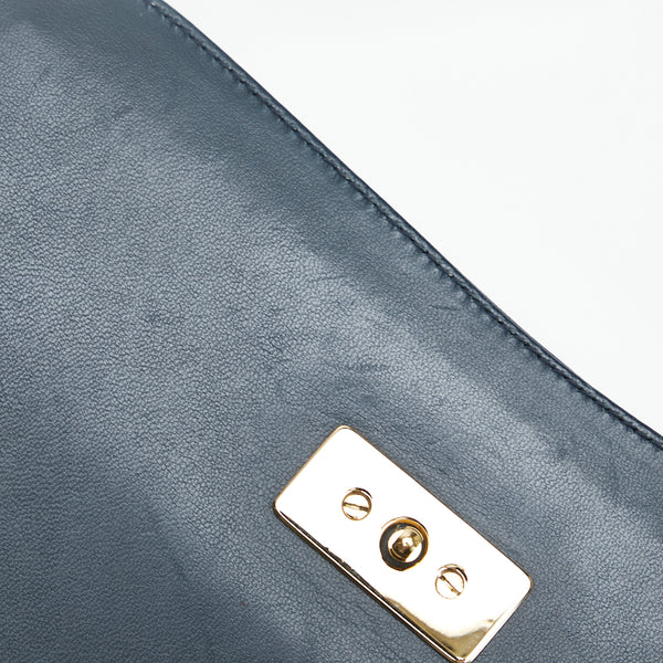 サルヴァトーレフェラガモ ワンショルダーバッグ ハンドバッグ ブルー ゴールド レザー レディース Salvatore Ferragamo 【中古】