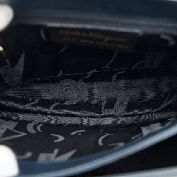 サルヴァトーレフェラガモ ワンショルダーバッグ ハンドバッグ ブルー ゴールド レザー レディース Salvatore Ferragamo 【中古】