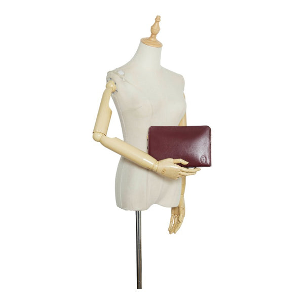 カルティエ マトラッセ クラッチバッグ セカンドバッグ ボルドー レッド レザー レディース CARTIER 【中古】