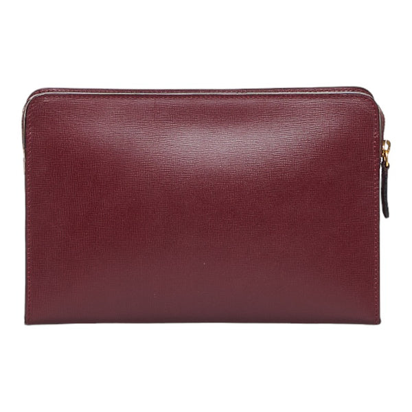 カルティエ マトラッセ クラッチバッグ セカンドバッグ ボルドー レッド レザー レディース CARTIER 【中古】