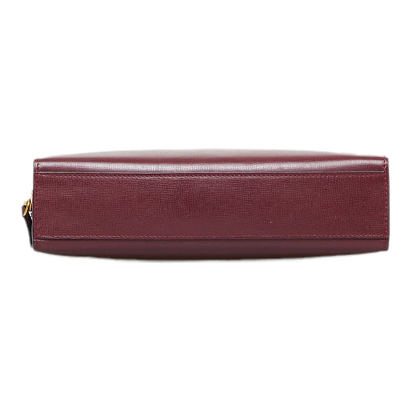 カルティエ マトラッセ クラッチバッグ セカンドバッグ ボルドー レッド レザー レディース CARTIER 【中古】
