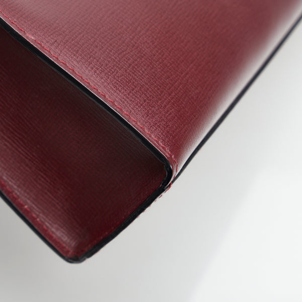 カルティエ マトラッセ クラッチバッグ セカンドバッグ ボルドー レッド レザー レディース CARTIER 【中古】