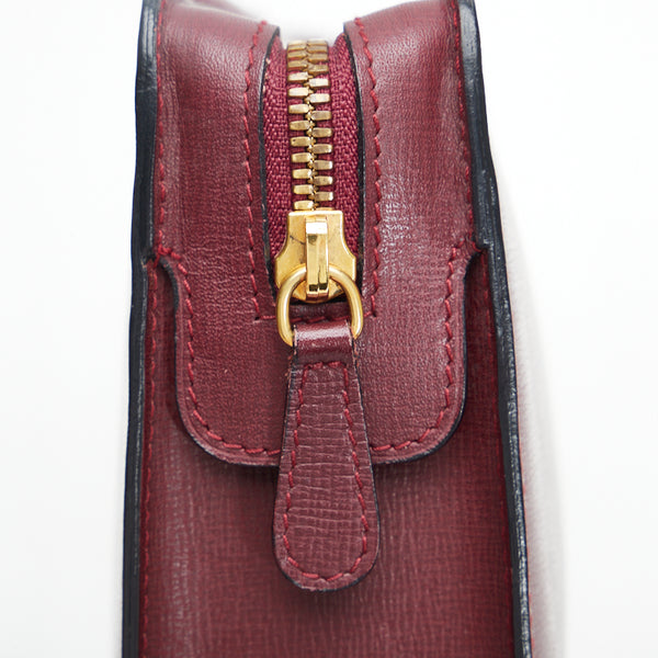 カルティエ マトラッセ クラッチバッグ セカンドバッグ ボルドー レッド レザー レディース CARTIER 【中古】