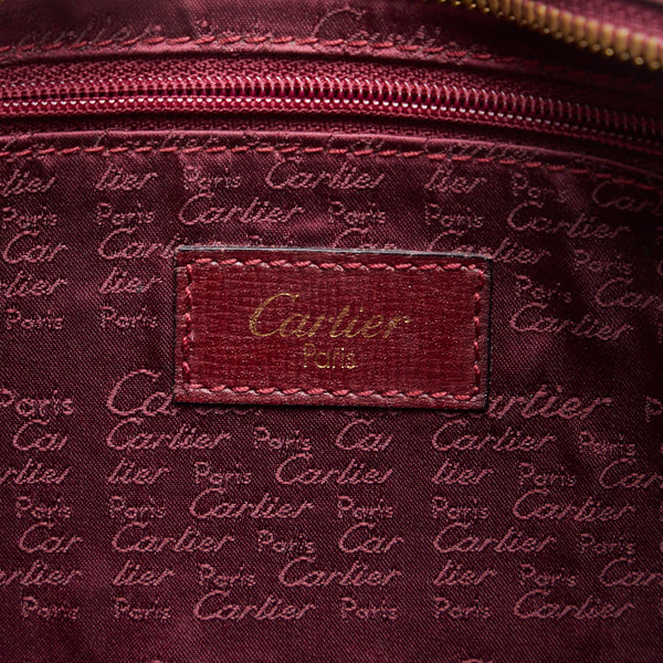 カルティエ マトラッセ クラッチバッグ セカンドバッグ ボルドー レッド レザー レディース CARTIER 【中古】
