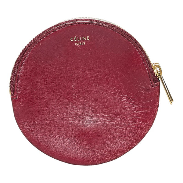セリーヌ バイカラー コインケース F-ZP-0163 レッド ブルー レザー レディース CELINE 【中古】