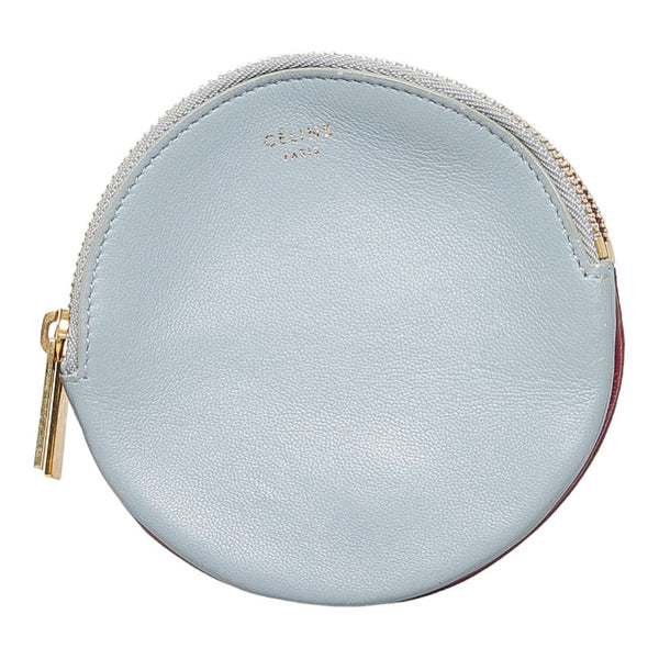 セリーヌ バイカラー コインケース F-ZP-0163 レッド ブルー レザー レディース CELINE 【中古】