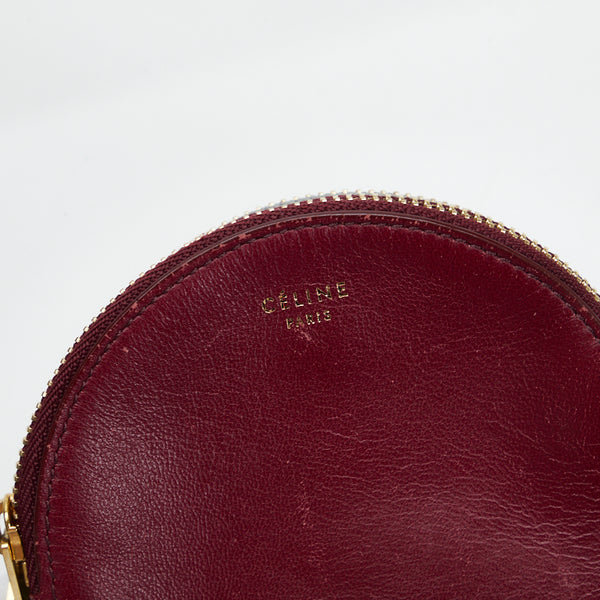 セリーヌ バイカラー コインケース F-ZP-0163 レッド ブルー レザー レディース CELINE 【中古】