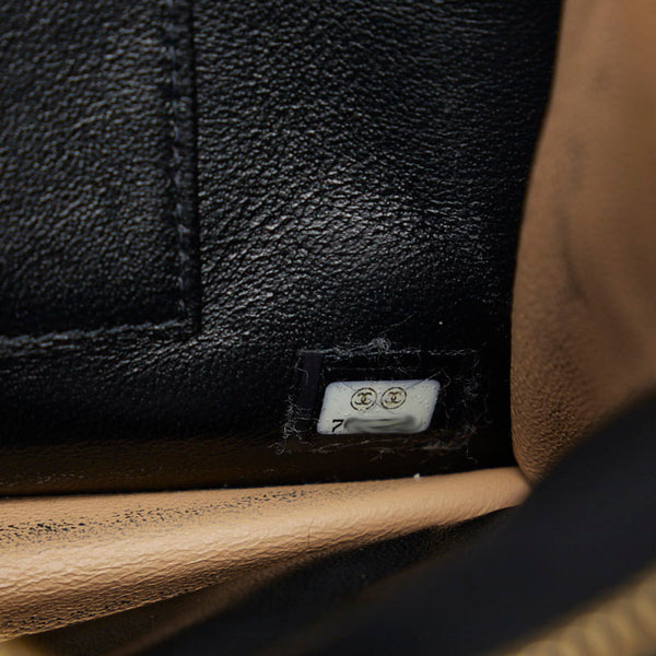 シャネル チョコバー リングハンドル クラッチバッグ セカンドバッグ ミニポーチ ブラック ゴールド ラムスキン レディース CHANEL 【中古】