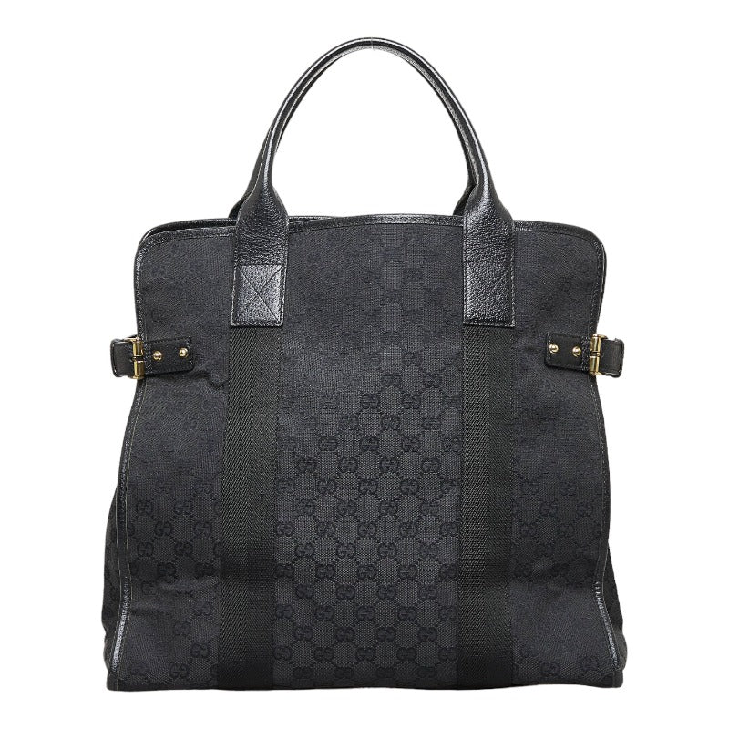 グッチ GGキャンバス ハンドバッグ トートバッグ 115517 ブラック キャンバス レザー レディース GUCCI 【中古】