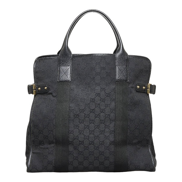 グッチ GGキャンバス ハンドバッグ トートバッグ 115517 ブラック キャンバス レザー レディース GUCCI 【中古】