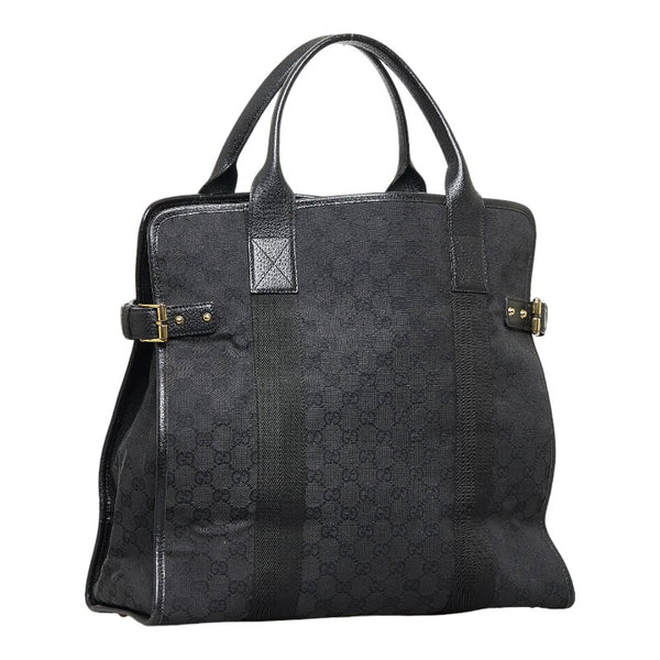 グッチ GGキャンバス ハンドバッグ トートバッグ 115517 ブラック キャンバス レザー レディース GUCCI 【中古】