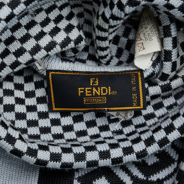 フェンディ FFロゴ 総柄 ハイネックニット セーター サイズ:42 グレー ウール メンズ FENDI 【中古】
