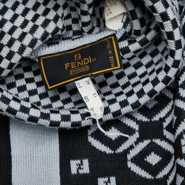 フェンディ FFロゴ 総柄 ハイネックニット セーター サイズ:42 グレー ウール メンズ FENDI 【中古】