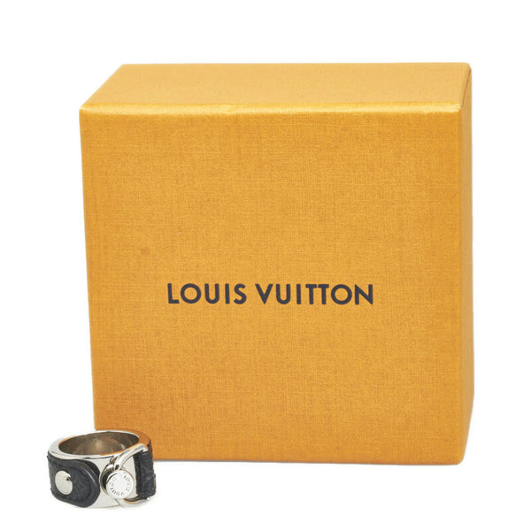ルイ ヴィトン モノグラム エクリプス バーグ M リング 指輪 M64242 ブラック シルバー メタル レザー メンズ LOUIS VUITTON 【中古】