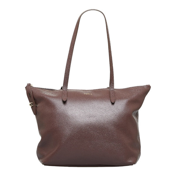 フルラ トートバッグ ブラウン レザー レディース Furla 【中古】