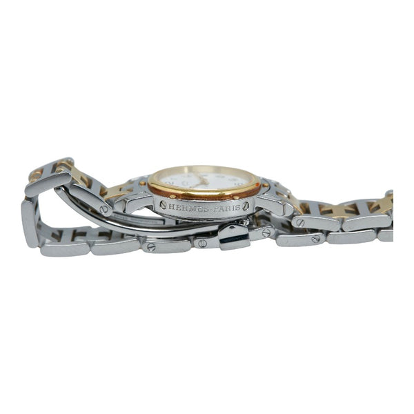 エルメス クリッパー 腕時計 CL4.220.130 3752 クオーツ ホワイト文字盤 ステンレススチール レディース HERMES 【中古】