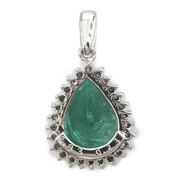 Pt900 プラチナ エメラルド2.93ct ダイヤ0.23ct ペンダントトップ レディース 【中古】