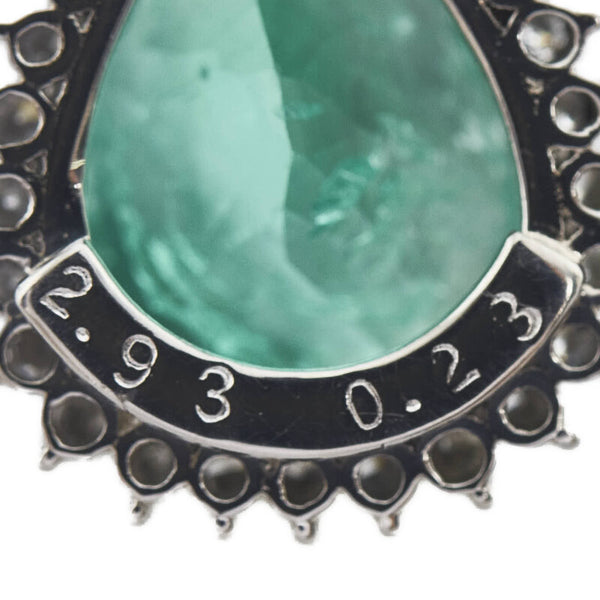 Pt900 プラチナ エメラルド2.93ct ダイヤ0.23ct ペンダントトップ レディース 【中古】
