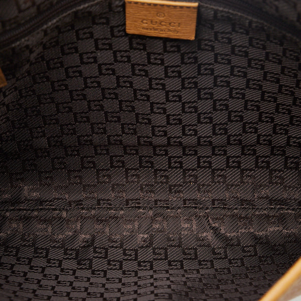 グッチ バンブー ジャッキー ハンドバッグ ワンショルダーバッグ 001 4060 ブラウン キャメル レザー レディース GUCCI 【中古】