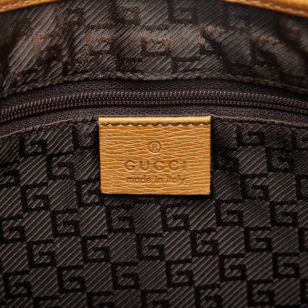 グッチ バンブー ジャッキー ハンドバッグ ワンショルダーバッグ 001 4060 ブラウン キャメル レザー レディース GUCCI 【中古】