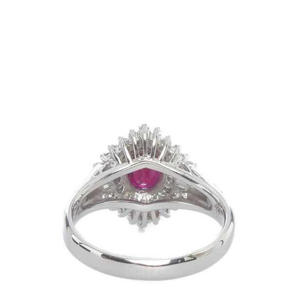 Pt900 プラチナ ルビー1.04ct ダイヤ0.40ct リング 指輪 レディース 11号 【中古】