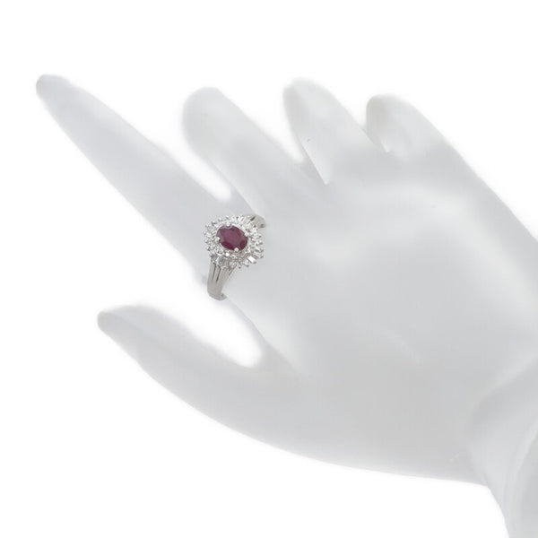 Pt900 プラチナ ルビー1.04ct ダイヤ0.40ct リング 指輪 レディース 11号 【中古】