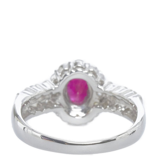 Pt900 プラチナ ルビー0.68ct ダイヤ0.45ct リング 指輪 レディース 8号 【中古】