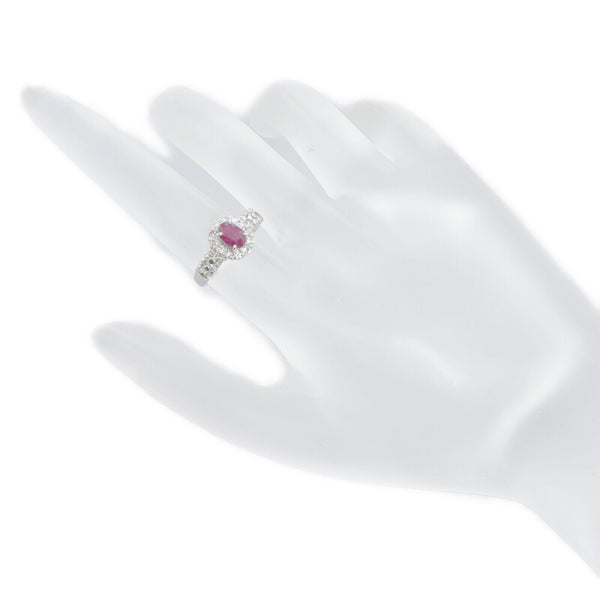 Pt900 プラチナ ルビー0.68ct ダイヤ0.45ct リング 指輪 レディース 8号 【中古】