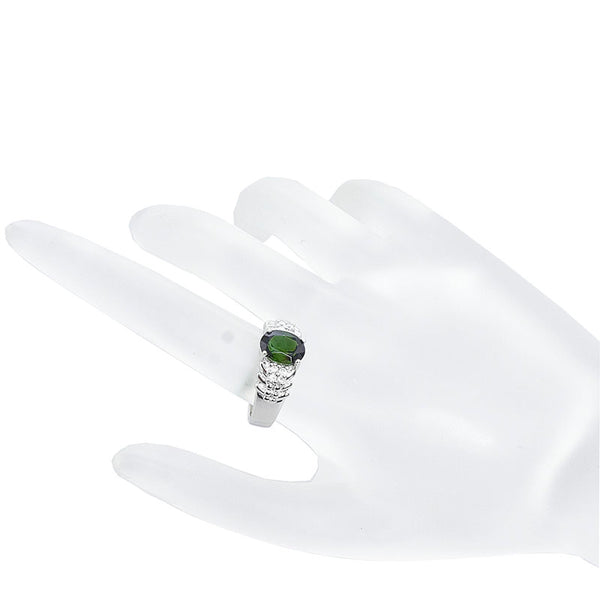 Pt900 プラチナ トルマリン1.88 ダイヤ0.13ct リング 指輪 レディース 16号 【中古】