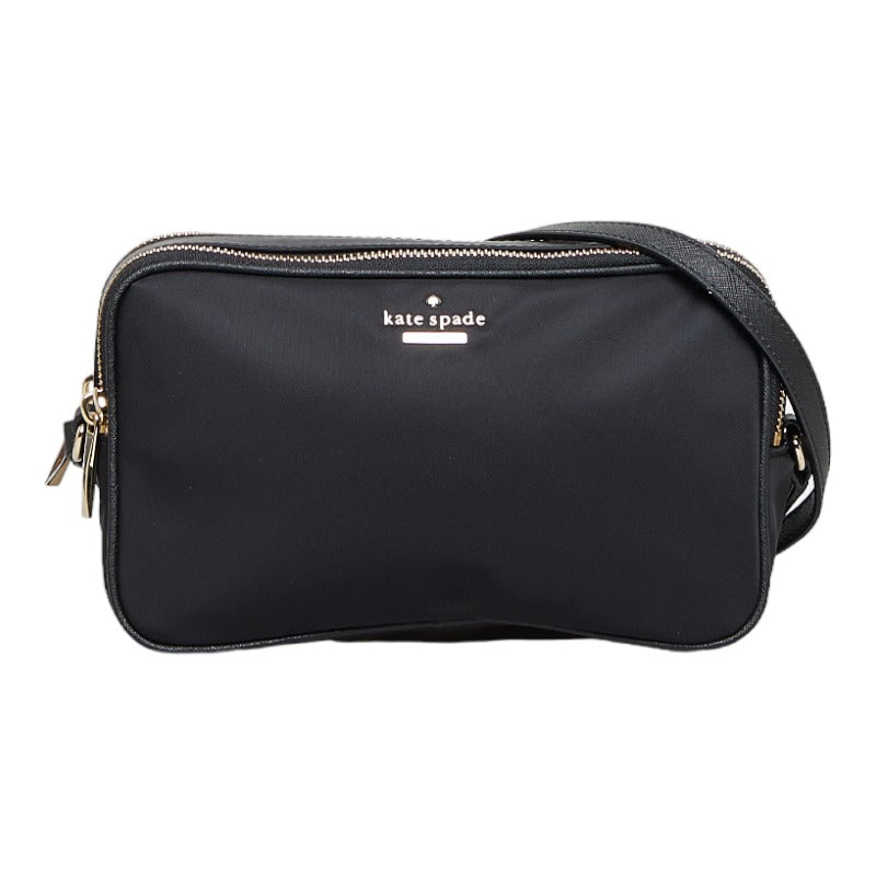 ケイトスペード 斜め掛け ショルダーバッグ ブラック ナイロン レザー レディース Kate Spade 【中古】
