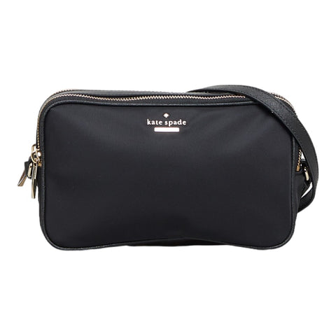 ケイトスペード 斜め掛け ショルダーバッグ ブラック ナイロン レザー レディース Kate Spade 【中古】