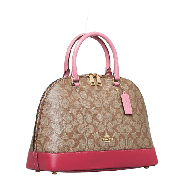 コーチ シグネチャー ショルダーバッグ ハンドバッグ 2WAY F29564 ベージュ ピンク PVC レザー レディース COACH 【中古】