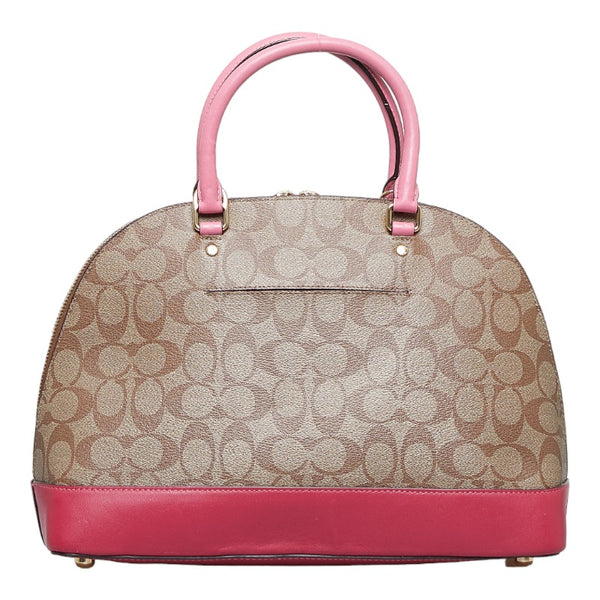 コーチ シグネチャー ショルダーバッグ ハンドバッグ 2WAY F29564 ベージュ ピンク PVC レザー レディース COACH 【中古】