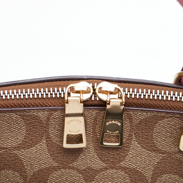 コーチ シグネチャー ショルダーバッグ ハンドバッグ 2WAY F29564 ベージュ ピンク PVC レザー レディース COACH 【中古】