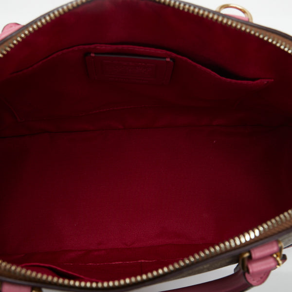 コーチ シグネチャー ショルダーバッグ ハンドバッグ 2WAY F29564 ベージュ ピンク PVC レザー レディース COACH 【中古】