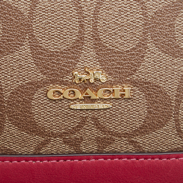 コーチ シグネチャー ショルダーバッグ ハンドバッグ 2WAY F29564 ベージュ ピンク PVC レザー レディース COACH 【中古】