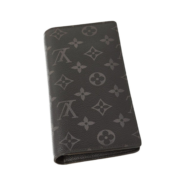 ルイ ヴィトン モノグラム エクリプス ポルトフォイユ ブラザ  長財布 M61697 ブラック PVC レザー メンズ LOUIS VUITTON 【中古】