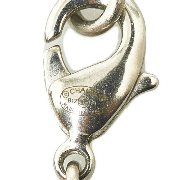 シャネル ココマーク ストーン ネックレス ブラック シルバー メタル レディース CHANEL 【中古】