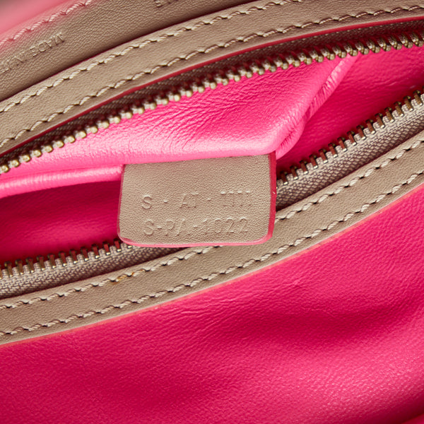 セリーヌ ラゲージ マイクロショッパー ハンドバッグ グレー レザー レディース CELINE 【中古】