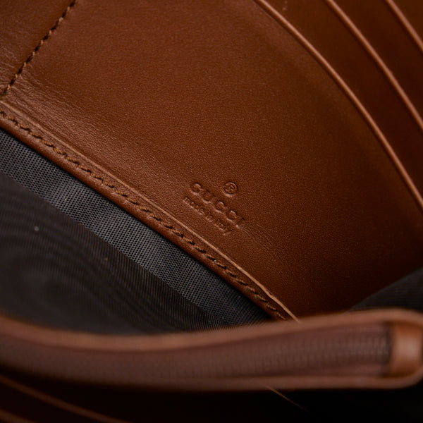 グッチ GGスプリーム チェーンウォレット 長財布 453506 ベージュ ブラック PVC レザー レディース GUCCI 【中古】