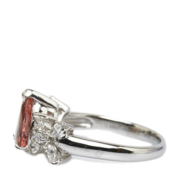 Pt900 プラチナ インペリアルトパーズ1.41ct ダイヤ0.44ct リング 指輪 レディース 12号 【中古】