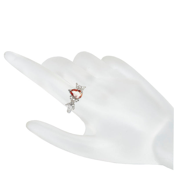Pt900 プラチナ インペリアルトパーズ1.41ct ダイヤ0.44ct リング 指輪 レディース 12号 【中古】