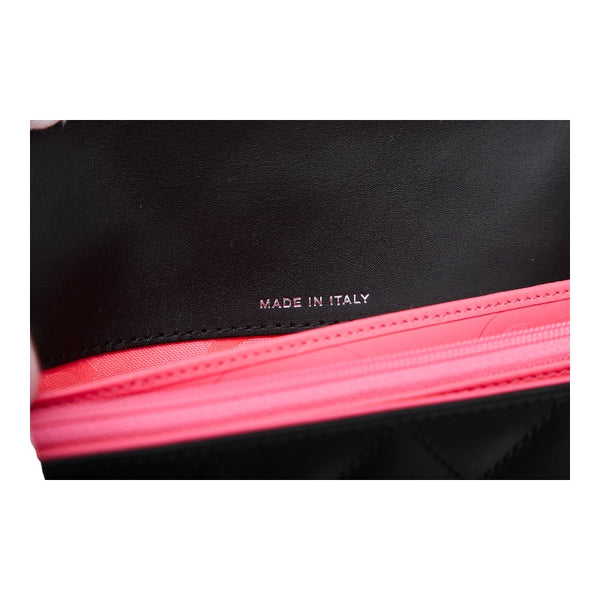 シャネル カンボンライン ココマーク 長財布 ブラック ピンク ラムスキン レディース CHANEL 【中古】