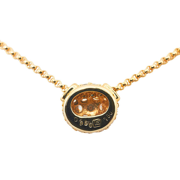 K18YG イエローゴールド ダイヤ0.60ct パヴェ ネックレス レディース 【中古】