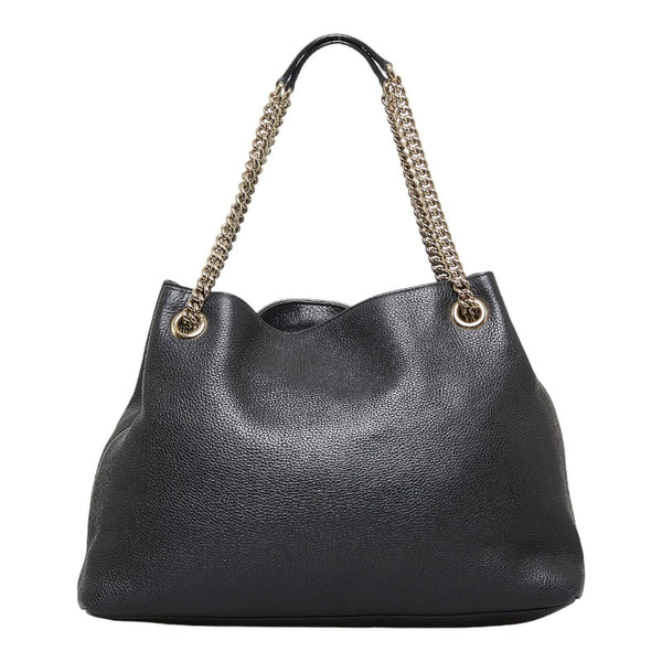 グッチ ソーホー タッセル チェーン ショルダーバッグ 308982 ブラック レザー レディース GUCCI 【中古】