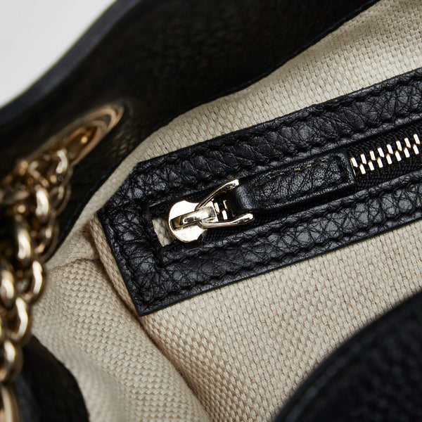 グッチ ソーホー タッセル チェーン ショルダーバッグ 308982 ブラック レザー レディース GUCCI 【中古】