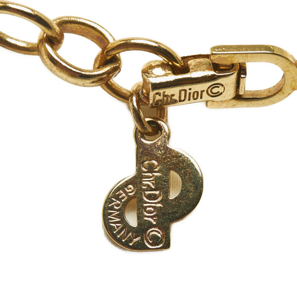 ディオール パール CDロゴ ネックレス ホワイト ゴールド メッキ レディース Dior 【中古】
