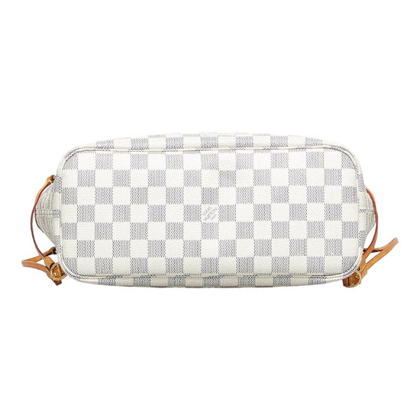 ルイ ヴィトン ダミエ アズール ネヴァーフルPM トートバッグ N51110 ホワイト PVC レザー レディース LOUIS VUITTON 【中古】