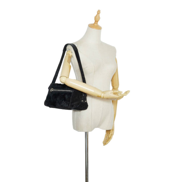 サルヴァトーレフェラガモ ショルダーバッグ ワンショルダーバッグ ブラック スウェード フェイクファー レディース Salvatore Ferragamo 【中古】